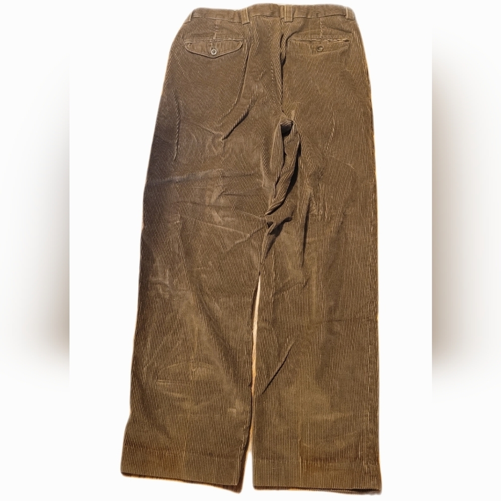 L.L. Bean Men's VTG Brown Corduroy Pleated Pants RN71341 Early 2000s - Picture 3 of 3